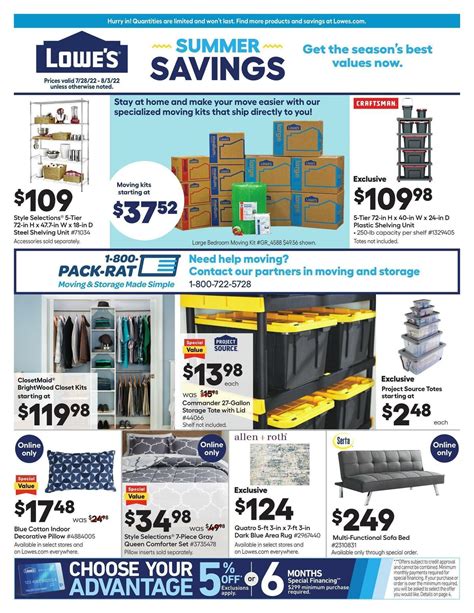 Lowe S Weekly Ads Deals From July