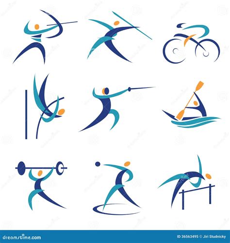 Olympic Sports Doodle Icons Pack Cartoon Vector | CartoonDealer.com ...