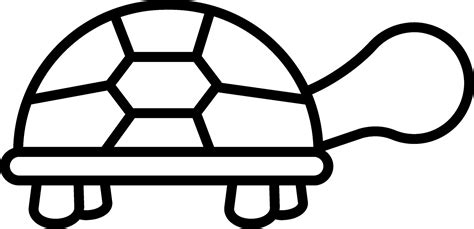 Black Line Art Illustration of Tortoise Icon. 25074933 Vector Art at ...