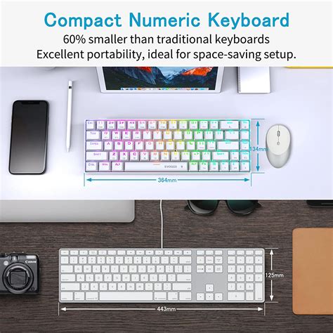 E Yooso Compact Hot Swap White Keyboard G Bt Wireless Wired Rgb