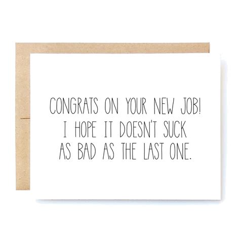 Funny New Job Congratulations New Job Card New Job Congrats Congrats on ...