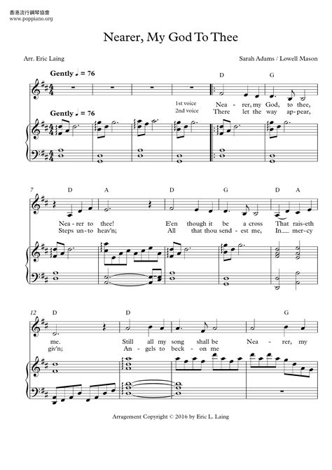 Hymn Nearer My God To Thee Close To The Lord Sheet Music Pdf Free