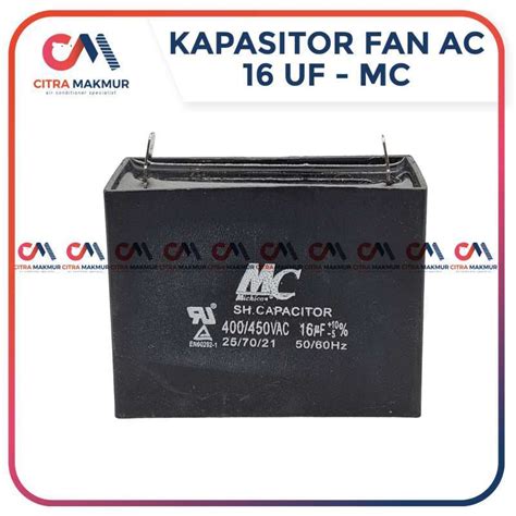 Jual Kapasitor Fan AC 16 Uf Kaki 2 Capasitor Mikro Kipas Angin Dinamo