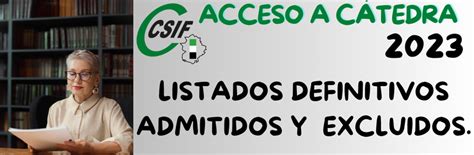 CSIF Listados Definitivos Para Procedimiento Selectivo De Acceso A