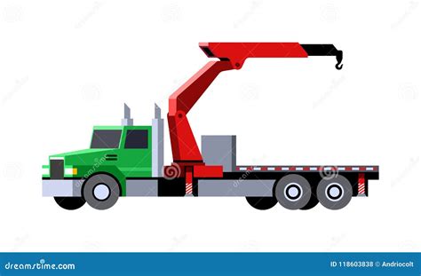 Knuckle Boom Crane Truck Vector Illustration Cartoondealer