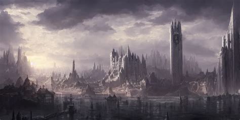 Large Fantasy Round Capital City With A White Tower In Stable Diffusion