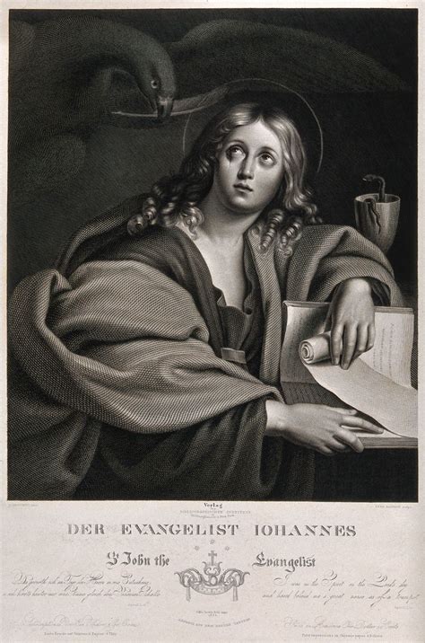 Saint John The Evangelist Line Engraving By F Bahmann 1834 After D