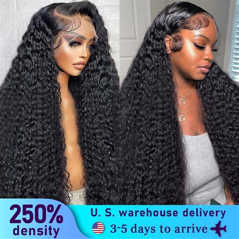 Cosdelu 30 40 Inch Deep Wave Transparent 13x6 Lace Front Human Hair