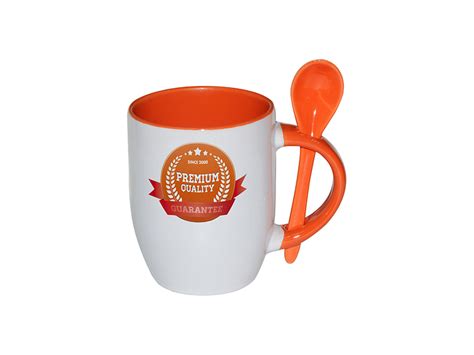 Color Sublimation Spoon Mug Orange Bestsub Sublimation Blanks