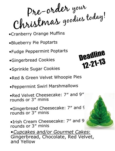 Pre Order Your Christmas Goodies