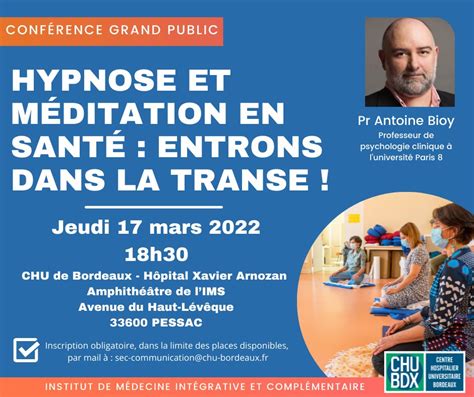 Chu De Bordeaux On Twitter Conf Rence Hypnose M Ditation En