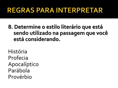 Como Se Escreve Interpretar - PPT - REGRAS PARA INTERPRETAR AS ESCRITURAS PowerPoint Presentation ...