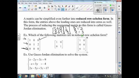 Matrices And Systems Of Equations Youtube