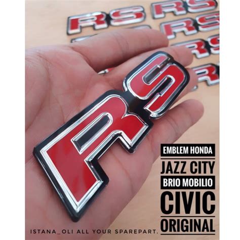 Jual Logo Emblem Rs Mobil Honda Brio Mobilio Jazz City Civic Original