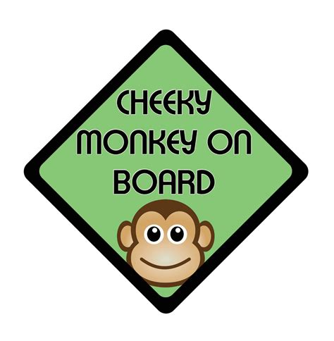 Baby Cheeky Monkey on Board Sticker Decal | Baby on Board Store