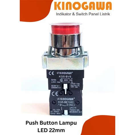 Jual Push Button Lampu Led Mm V Merah Tombol Off Merah Lampu Led