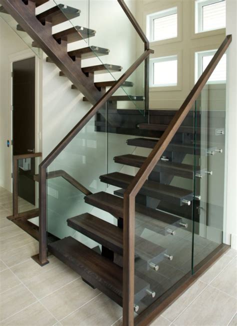 White Oak Mono With Glass Specialized Stair Rail In Stairs