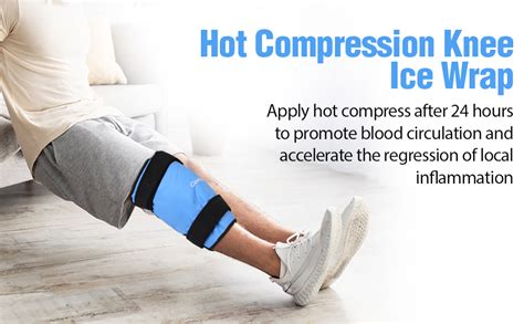 Comfpack Knee Ice Pack Wrap For Pain Relief Reusable Gel Knee Ice Pack For Injuries Hot Cold