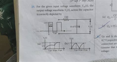 23 For The Given Input Voltage Waveform Vin T The Output Voltage Wav