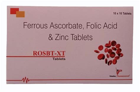 Ferrous Ascorbate Folic Acid Zinc Tablet At Rs Box Pharmaceutical