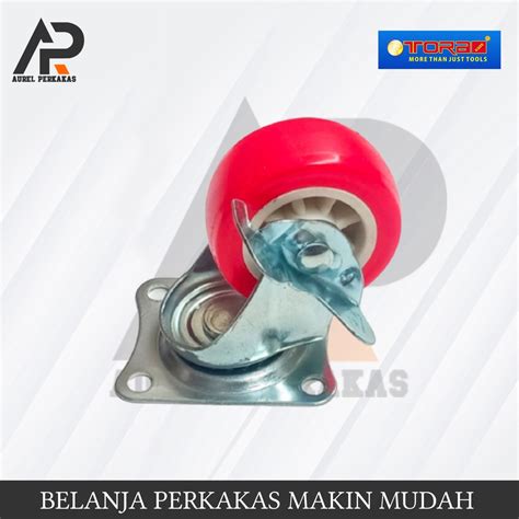 Jual Roda Troli Pu Rhj Tw Heavy Duty Caster Plat Hidup Diameter Inch