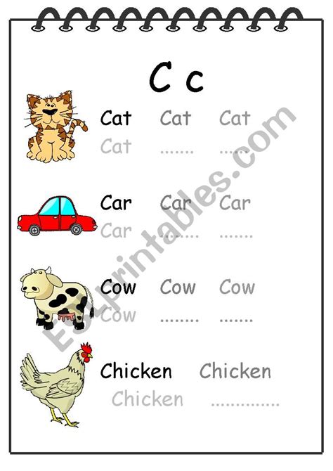 Alphabet Writing Worksheet C ESL Worksheet By Futago1998