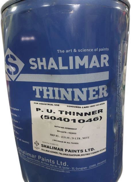 Pu Thinner Polyurethane Thinner Packaging Type Can At Litre