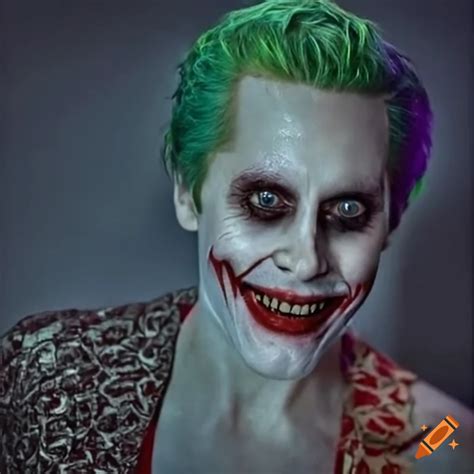 Photograph Of Jared Leto As The Joker In Moonlight On Craiyon