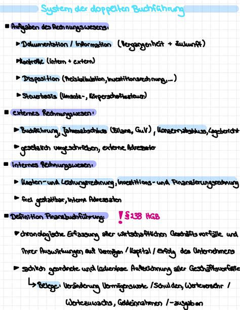 Kapitel System Der Doppelten Buchf Hrung Aufgaben Des
