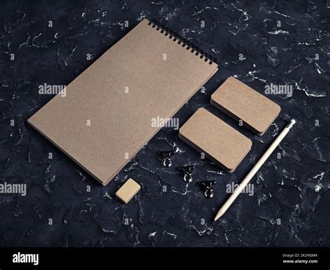 Kraft Stationery Mock Up Stock Photo Alamy