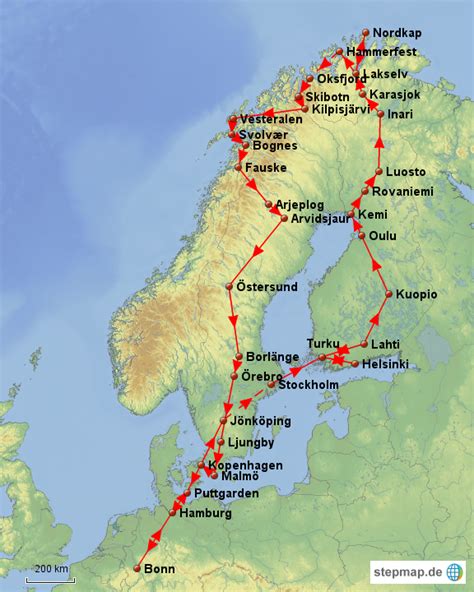 Stepmap Rundreise Nordkap Und Lofoten Bersicht Landkarte F R Europa