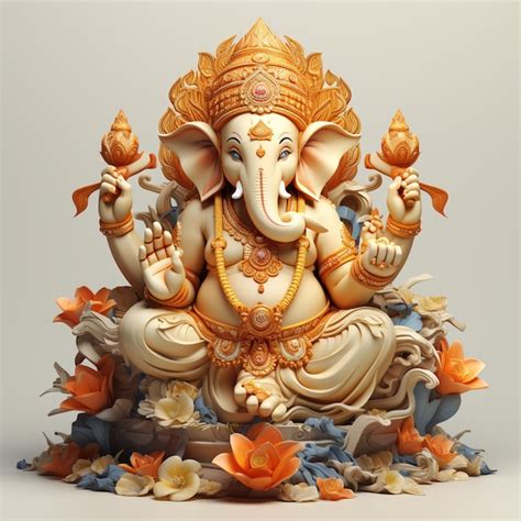 Ilustraci N De La Estatua De Dios Ganesha Foto Premium