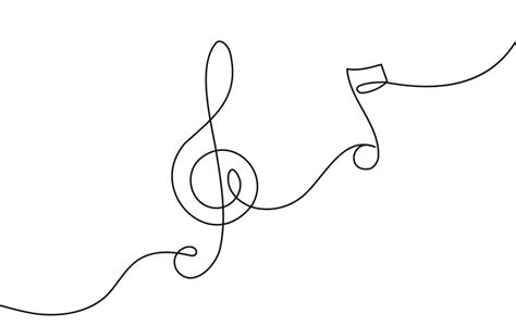 Premium Vector | Continuous music line art note vector sketch illustration abstract music notes ...