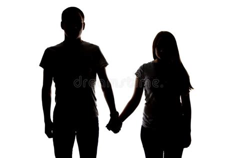 Two People Holding Hands Silhouette