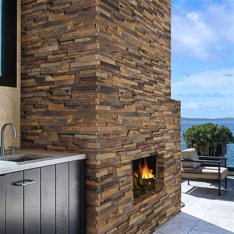 Rockmount Brown Slate Stacked Stone Ledger Panels