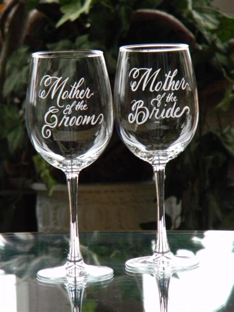 Mother Of The Bride And Groom Wine Glasses Personalized With Etsy