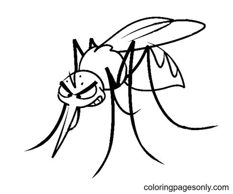 32 páginas para colorear de mosquitos ColoringPagesOnly