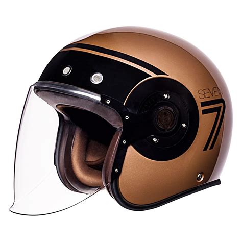 Smk Capacete Jet Retro Seven Dourado Motardinn