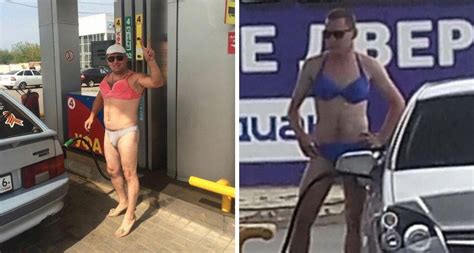 Gas Station Offers Free Fuel For Anyone In A Bikini But Didn T Expect Guys To Show Up Too