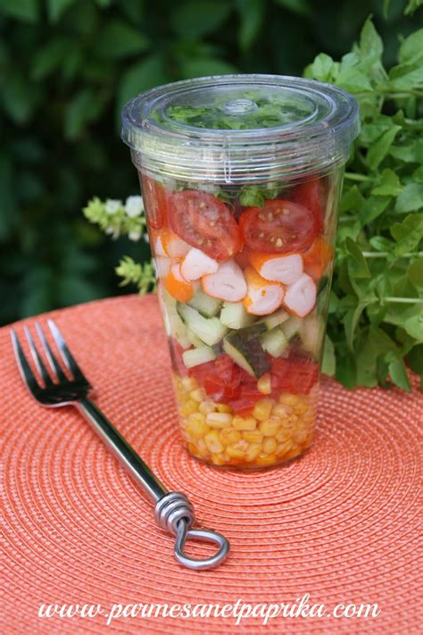 Parmesan Et Paprika Salade De La Mer En Bocal