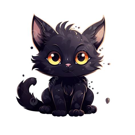 Cute Black Cat Vector Illustration For The Theme Of Animals Halloween