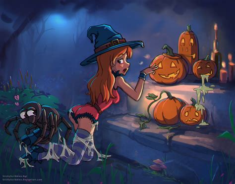 Emma Spooky Spider Bondage 2 By Stickyscribbles Hentai Foundry