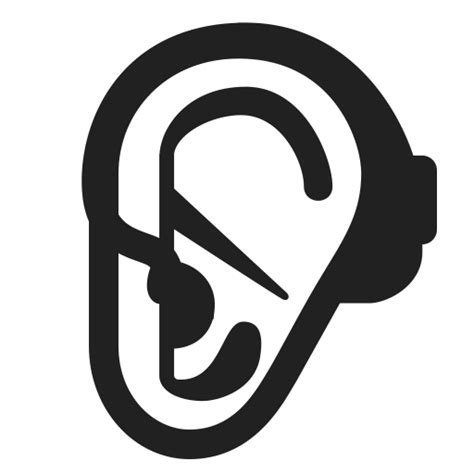 Ear With Hearing Aid Default Icon FluentUI Emoji Mono Iconpack