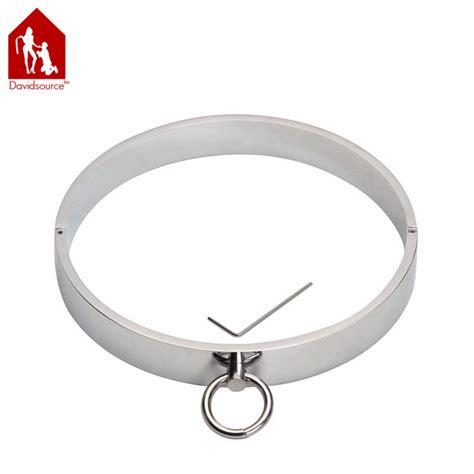 Davidsource Stainless Steel Metal Lockable Neck Collar Restraint Locking Slave Sex Product Adult