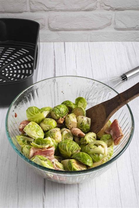 Air Fryer Brussels Sprouts With Bacon Maple And Brown Sugar