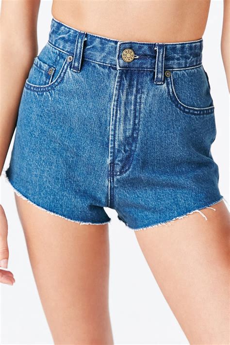 Bdg Super High Rise Cheeky Denim Short In Blue Lyst