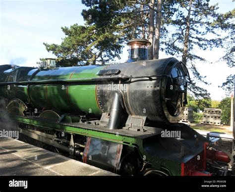 Close Up Of Locomotive 7903 Foremarke Hall In Fine Green Livery