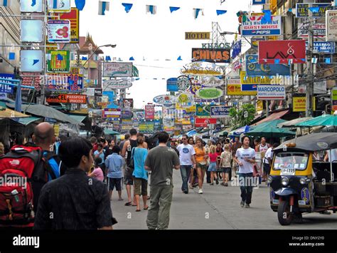 Khao San Road Bangkok Thailand Infamous Backpackers Street In