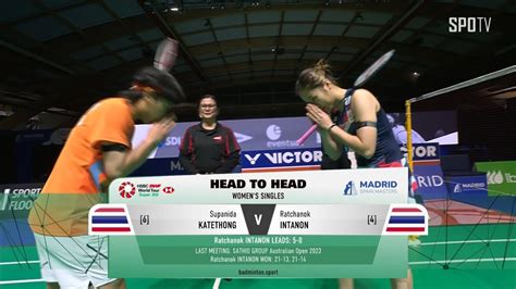 Bwf Ws Finalssupanida Katethong Vs Ratchanok Intanon H L Madrid