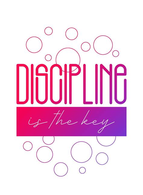 Discipline Is The Key Vector Poster Design 10135963 Vector Art At Vecteezy